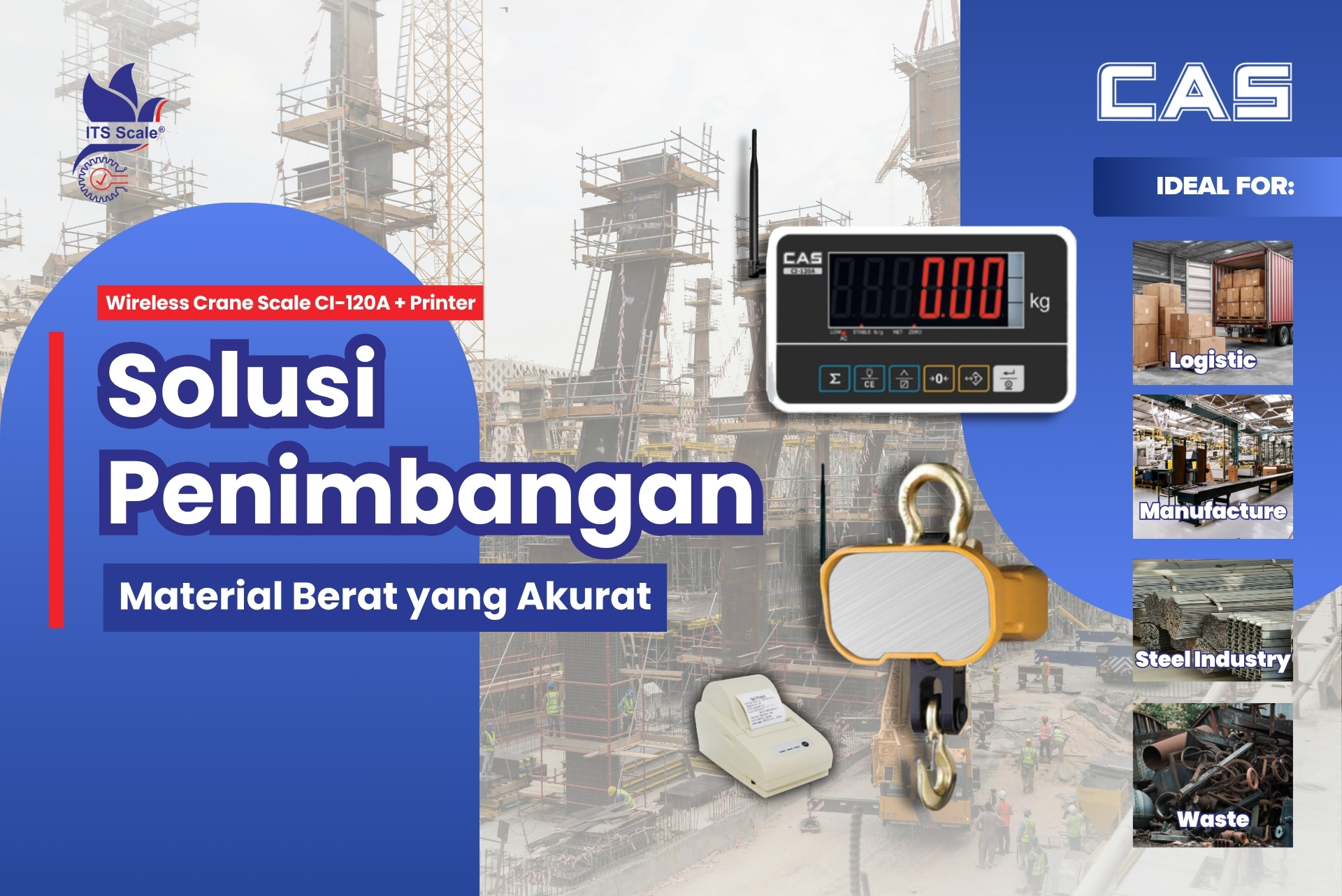 CAS THZ Crane Scale dengan CI-120A: Solusi Monitoring Timbangan Gantung yang Lebih Fleksibel